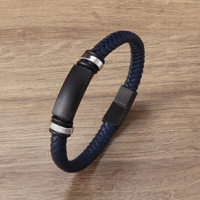 Klasiska melna plānas ādas rokassprādze vīriešiem Metāla magnētiskā aizdare biznesa rokassprādze vīrietim dāvana 3 krāsās pēc izvēles