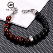 Klassikaline meeste helmestega käevõru 8 mm tiigrisilm kivist helmeste võlu roostevabast terasest kett käevõrud käevõrud ehted kingitus pulsera hombre