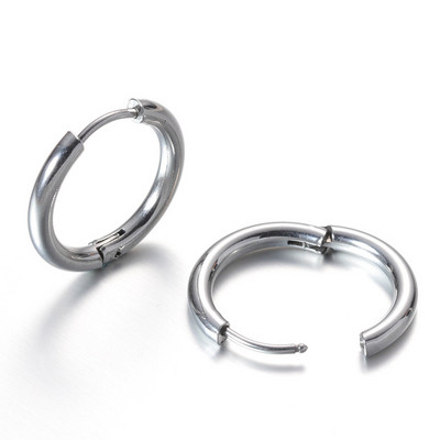1 paar Diameetriga 8-20 mm kõrgpoleeritud sileda ümmarguse lukuga kõrvarõngas meestele/naistele Meditsiinilised allergiavastased roostevabast terasest popehted