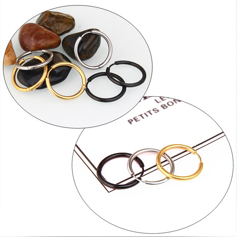 1 paar Diameetriga 8-20 mm kõrgpoleeritud sileda ümmarguse lukuga kõrvarõngas meestele/naistele Meditsiinilised allergiavastased roostevabast terasest popehted