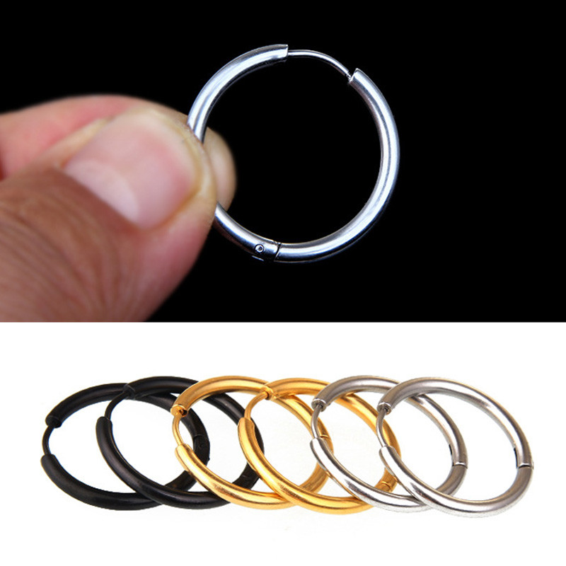 1 paar Diameetriga 8-20 mm kõrgpoleeritud sileda ümmarguse lukuga kõrvarõngas meestele/naistele Meditsiinilised allergiavastased roostevabast terasest popehted