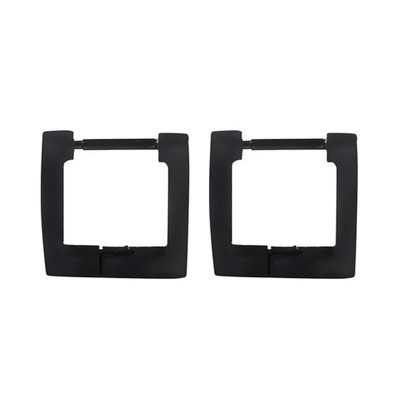 1 paari roostevabast terasest musta rõngaga kõrvarõngaid meestele naistele Huggie kolmnurksed ümmargused geomeetrilised kõrvarõngad