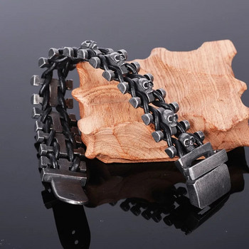 Steampunk Ανδρικό κρανίο μεταλλικό βραχιόλι Cutout Δερμάτινο πλεκτό μανσέτα πόρπη γοτθικό βραχιόλι μοτοσικλέτα Rock μανσέτα κοσμήματα