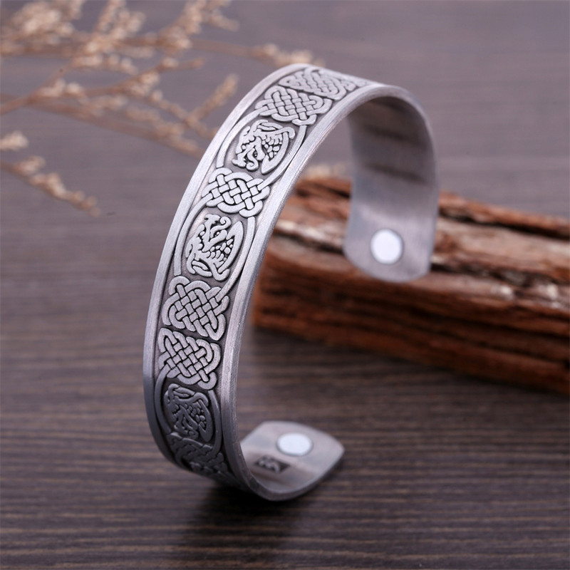 My Shape Vintage Raven Celtic Knot manseti käevõru meestele Elupuu Phoenix Totem Magnetteraapia Käevõru Amulet Ehted Kingitused