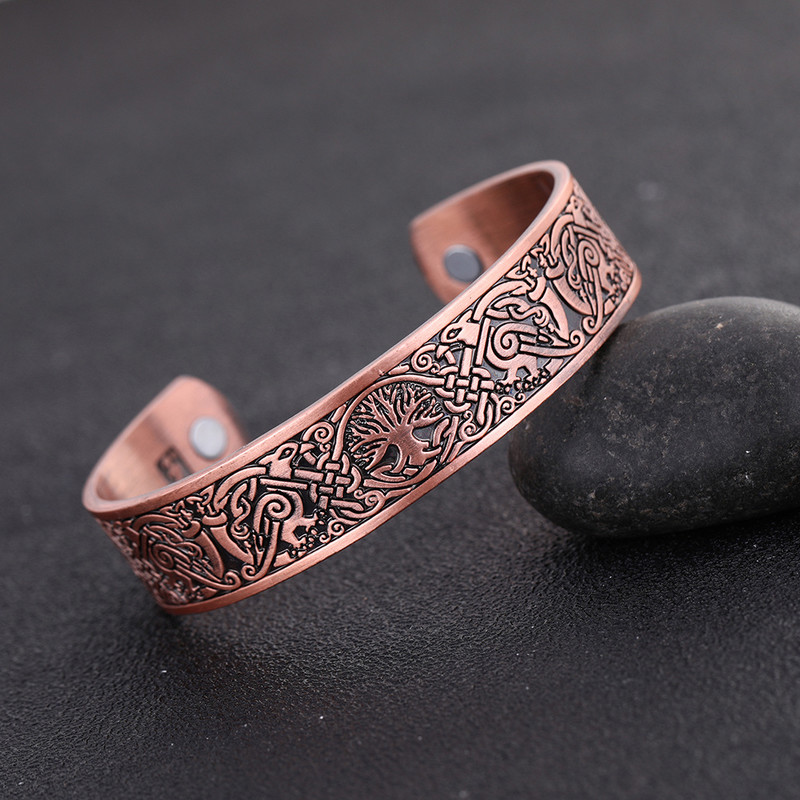 My Shape Vintage Raven Celtic Knot manseti käevõru meestele Elupuu Phoenix Totem Magnetteraapia Käevõru Amulet Ehted Kingitused