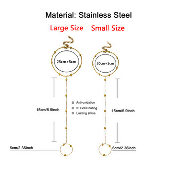 MinaMaMa Нов стил Проста верига от неръждаема стомана за пръсти на крака Боси глезени за жени Верига за крака Плажни бижута за крака