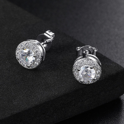 Hip pop rock naušnice za muškarce Jednostavne okrugle klasične kubične cirkonije zlatne boje Minimalističke naušnice Retro nakit Muški poklon OHE149