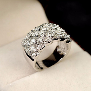 Луксозни дамски пръстени с инкрустирани кристали Сватбени годежни бижута Подарък