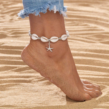 Vintage απλά μενταγιόν αστερίας μανταλάκια κόγχη ρυζιού χάντρες ποδιών Bohemia αξεσουάρ για γυναίκες Holiday beach sandals κοσμήματα