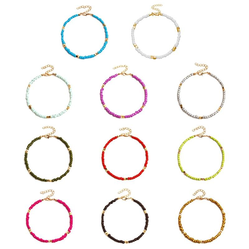 1db Kreatív bohém stílusú női bokalánc állítható divatos kézzel készített strand boka karkötő gyöngyös bokalánc ékszer kiegészítők