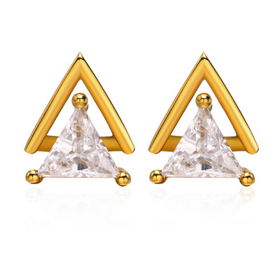 Vnox Punk Stud kõrvarõngad meestele, kolmnurksed AAA CZ kivist kõrvarõngad, geomeetrilised roostevabast terasest lahedad rock Boy kõrvaehted