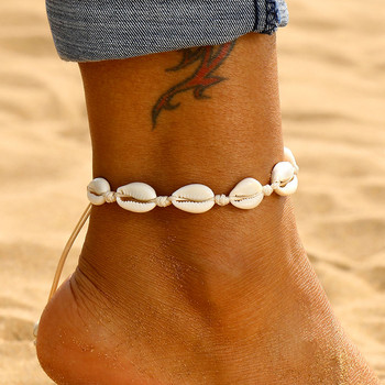 Γυναικεία μανδύα με κέλυφος FNIO 2023 Νέα κοσμήματα ποδιών Καλοκαιρινό βραχιόλι ξυπόλυτο στην παραλία Αστραγάλος στο πόδι Γυναικεία αξεσουάρ Boho