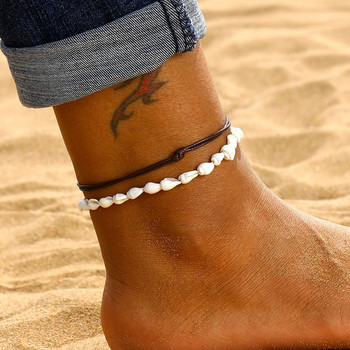 Γυναικεία μανδύα με κέλυφος FNIO 2023 Νέα κοσμήματα ποδιών Καλοκαιρινό βραχιόλι ξυπόλυτο στην παραλία Αστραγάλος στο πόδι Γυναικεία αξεσουάρ Boho