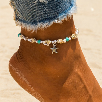 FNIO Shell potītes sievietēm 2023. gada Jaunas pēdu rotaslietas Vasaras pludmales basām kājām Rokassprādze Potīte uz kājas Sieviešu Boho aksesuāri