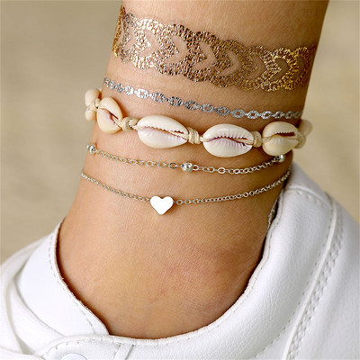 FNIO Shell potītes sievietēm 2023. gada Jaunas pēdu rotaslietas Vasaras pludmales basām kājām Rokassprādze Potīte uz kājas Sieviešu Boho aksesuāri