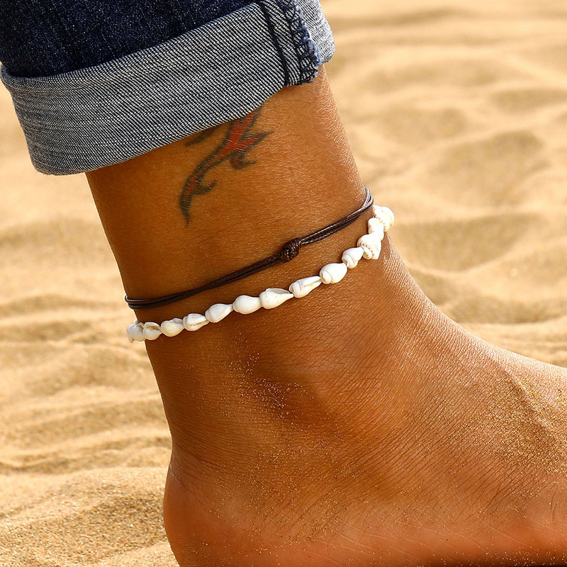 FNIO Shell potītes sievietēm 2023. gada Jaunas pēdu rotaslietas Vasaras pludmales basām kājām Rokassprādze Potīte uz kājas Sieviešu Boho aksesuāri