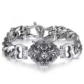 Vintage Domineering Beast Tiger Head Bracelet Charm for Men Fashion Party Motorcycle Rider Δώρο κοσμήματα