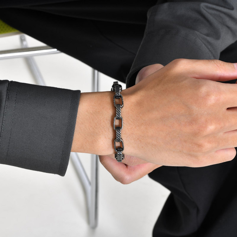 Mprainbow Retro geomeetriline ketiga käevõru meestele poistele, halli värvi roostevabast terasest ruudukujuline randmepael, vintage ehtekink