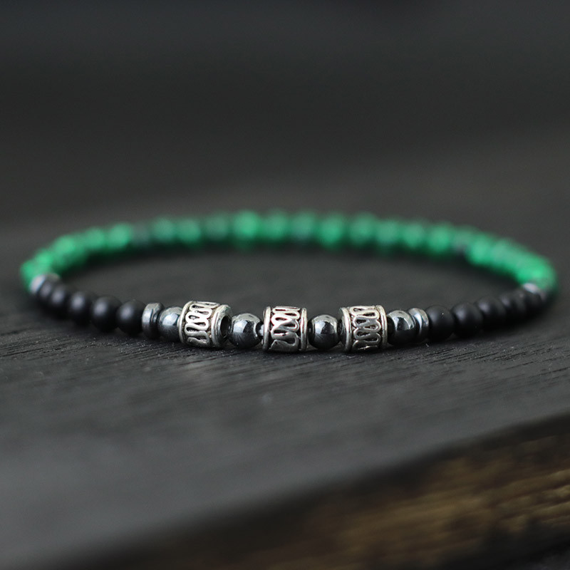 Noter Ανδρικό βραχιόλι πέτρινο 4 χιλιοστών Σανσκριτικό βραχιόλι με χάντρες γιόγκα Casual αξεσουάρ κοσμημάτων Pulseira Masculina Δώρο για αυτόν