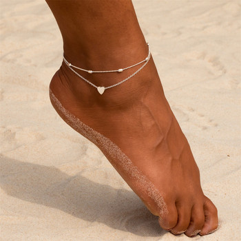 Γυναικεία ποδαράκια καρδιές Βραχιόλι Σανδάλια ποδιών Κοσμήματα ποδιών Νέα μανδύα σε βραχιόλια ποδιών για γυναίκες Αξεσουάρ κοσμημάτων αλυσίδας ποδιών