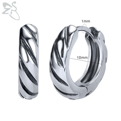 ZS 1 Pair Punk 316L Nerūsējošā tērauda stīpas apaļie auskari Dragon Skull apaļš apļveida auskars Hip Pop Ear Tragus Helix Piecings 18G