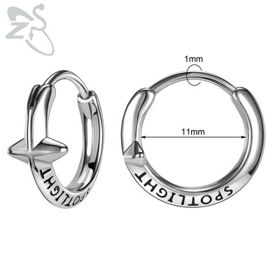 ZS 1 Pair Punk 316L Nerūsējošā tērauda stīpas apaļie auskari Dragon Skull apaļš apļveida auskars Hip Pop Ear Tragus Helix Piecings 18G