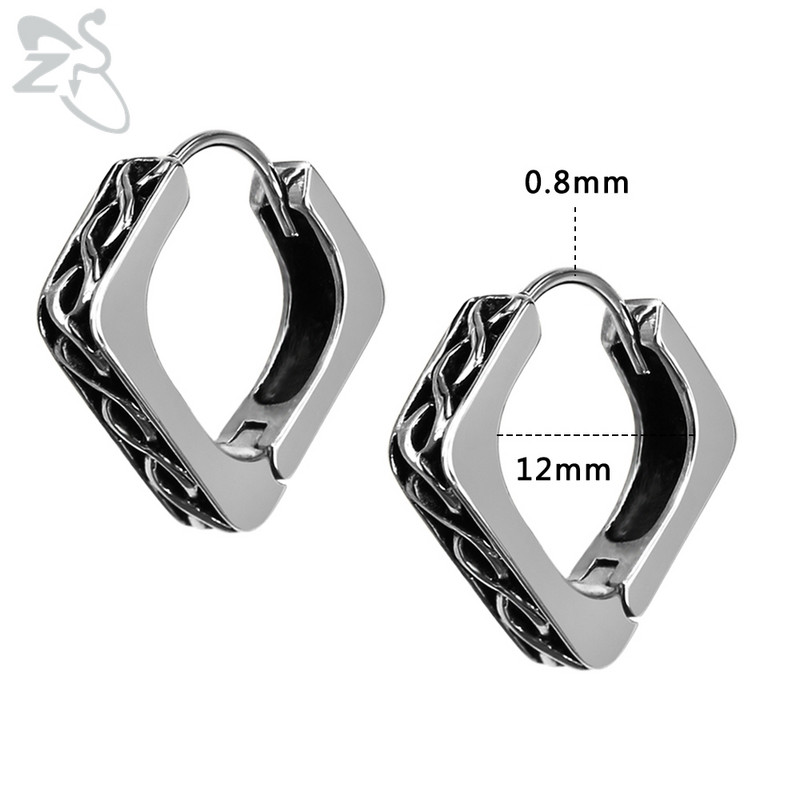 ZS 1 Pair Punk 316L Nerūsējošā tērauda stīpas apaļie auskari Dragon Skull apaļš apļveida auskars Hip Pop Ear Tragus Helix Piecings 18G