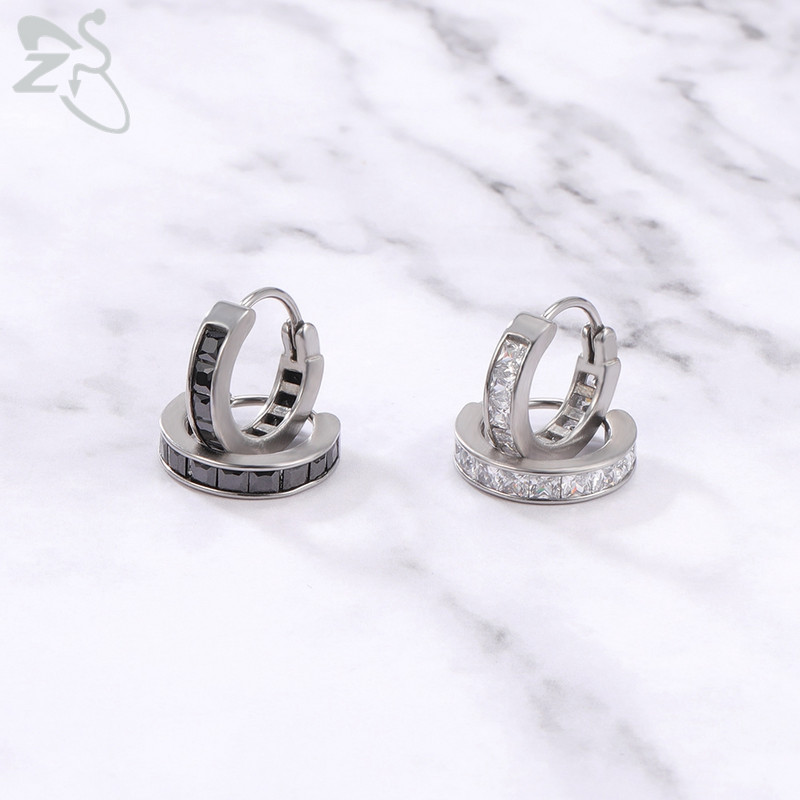 ZS 1 Pair Punk 316L Nerūsējošā tērauda stīpas apaļie auskari Dragon Skull apaļš apļveida auskars Hip Pop Ear Tragus Helix Piecings 18G