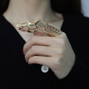 Хип-хоп пръстен с огъваща се става за жени Кухи геометрични пръстени Хелоуин Косплей Готически аксесоари Женски метални естетични бижута