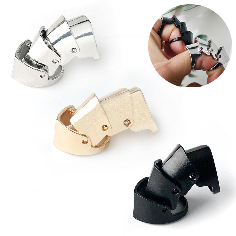 Lankstomas jungtinis hiphopo žiedas moterims tuščiaviduriai geometriniai žiedai Helovino cosplay gotikiniai aksesuarai moteriški metaliniai estetiniai papuošalai