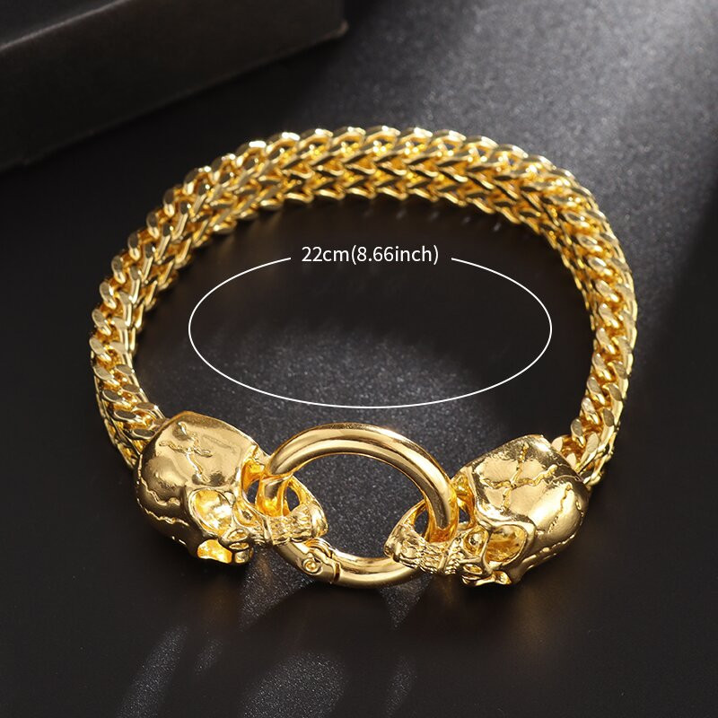 Καυτές πωλήσεις κλασικό πανκ μόδας από ανοξείδωτο ατσάλι βραχιόλι κρανίο ανδρικό γοητευτικό γοτθικό βραχιόλι κοσμήματα δώρο