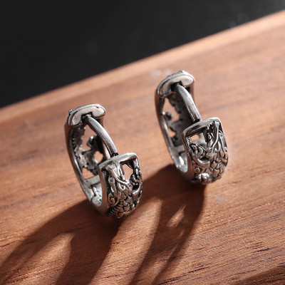 Izvrsne retro punk crne hipoalergene bakrene naušnice s malim krugom Muškarci Žene Trend Ležerni nakit za zabave Kružne naušnice