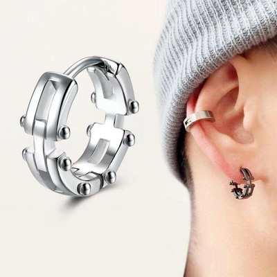 Izvrsne retro punk crne hipoalergene bakrene naušnice s malim krugom Muškarci Žene Trend Ležerni nakit za zabave Kružne naušnice