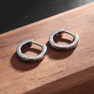 Izvrsne retro punk crne hipoalergene bakrene naušnice s malim krugom Muškarci Žene Trend Ležerni nakit za zabave Kružne naušnice