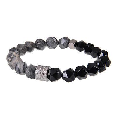 10 mm lihvitud lõikega Tiger Eye helmestega käevõrud Käsitsi valmistatud laavakivist käevõru roostevabast terasest käevõru meestele ehted kingitused