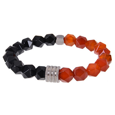 10 mm lihvitud lõikega Tiger Eye helmestega käevõrud Käsitsi valmistatud laavakivist käevõru roostevabast terasest käevõru meestele ehted kingitused