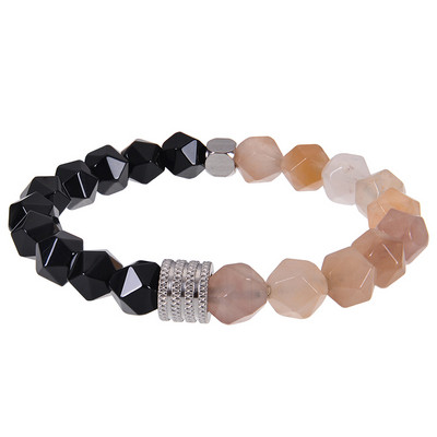 10 mm lihvitud lõikega Tiger Eye helmestega käevõrud Käsitsi valmistatud laavakivist käevõru roostevabast terasest käevõru meestele ehted kingitused