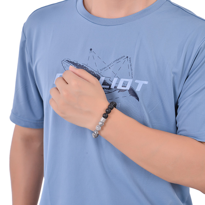 10 mm lihvitud lõikega Tiger Eye helmestega käevõrud Käsitsi valmistatud laavakivist käevõru roostevabast terasest käevõru meestele ehted kingitused