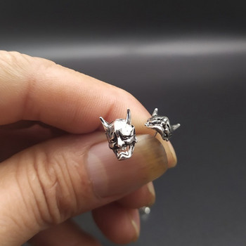Винтидж Hannya мини обеци Little Devil Stud Earring за мъже и жени Модни изящни бижута подарък