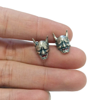 Винтидж Hannya мини обеци Little Devil Stud Earring за мъже и жени Модни изящни бижута подарък