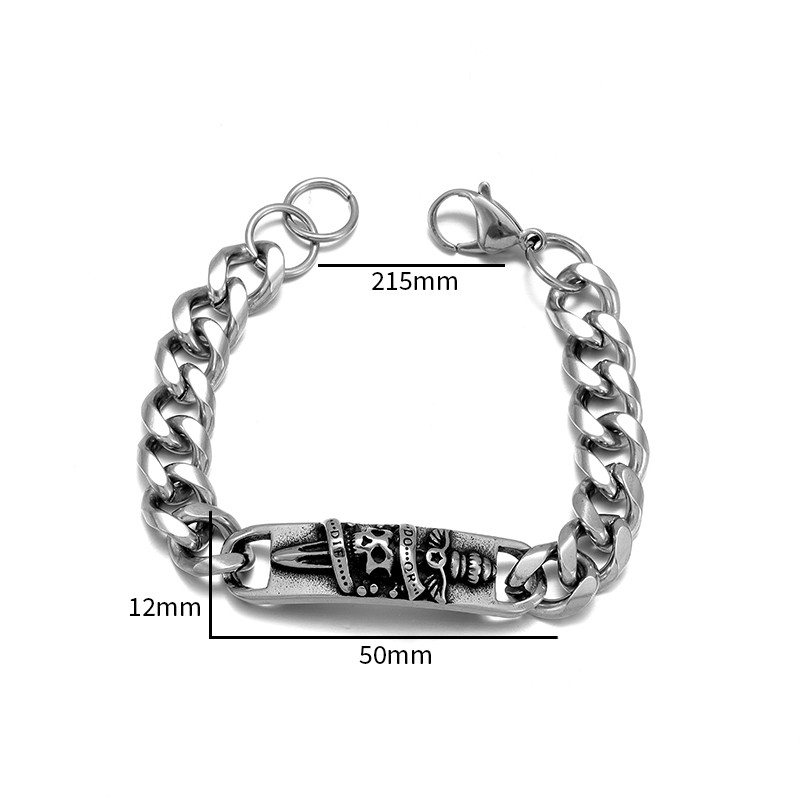 Nerūdijančio plieno dominuojanti šventojo kardo kaukolės apyrankė Vyriška žavinga hiphopo roko dviračių juvelyrinė apyrankė