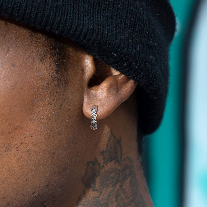 Vnoxi väikesed punk-meeste rõngaskõrvarõngad, vanaaegsed retrotähtede rõngad poistele, allergiavastased augustamiskõrvaehted