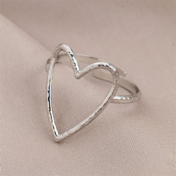 Δαχτυλίδι από ανοξείδωτο ατσάλι Big Heart 2023 Trend Adjustable Ανοιγόμενα δαχτυλίδια για Γυναικεία Δώρο Ζευγάρι Πανκ Μόδα Κοσμήματα Χονδρική