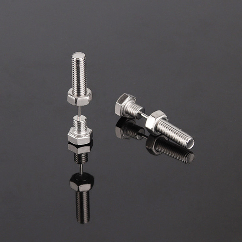 2tk Uus gooti stiilis unisex punkrokk roostevabast terasest naelkruviga augustamine kõrvarõngad Uudsus augustamine ehted kiviaugustavad ehted