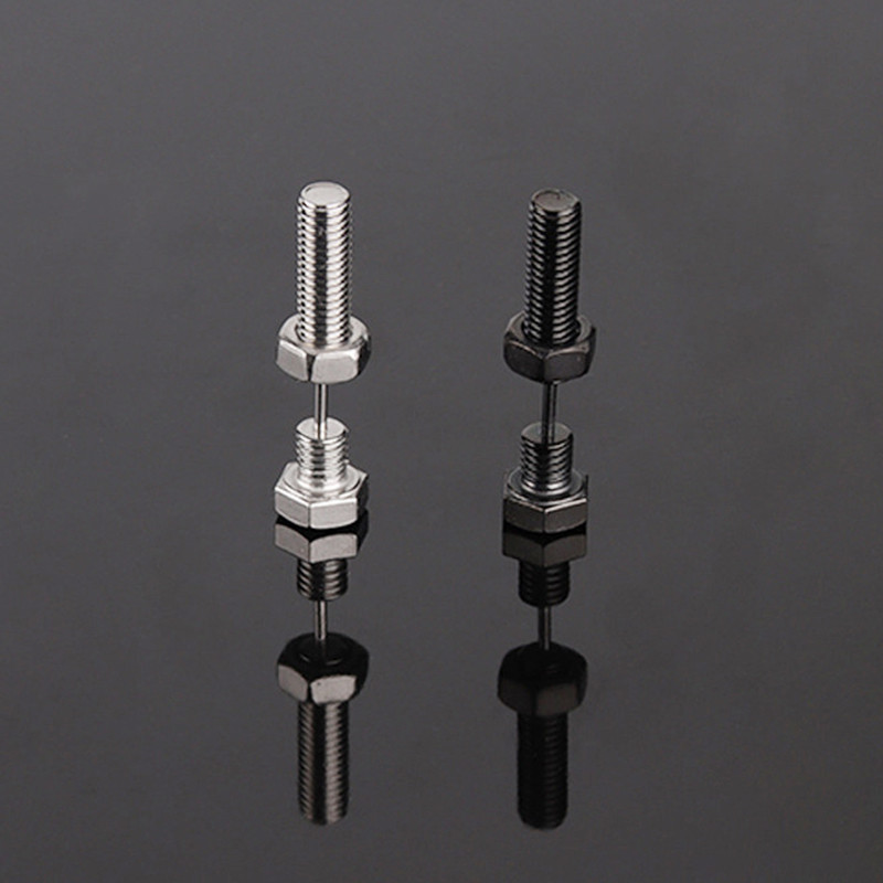 2tk Uus gooti stiilis unisex punkrokk roostevabast terasest naelkruviga augustamine kõrvarõngad Uudsus augustamine ehted kiviaugustavad ehted