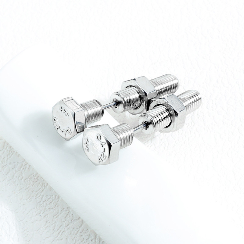 2tk Uus gooti stiilis unisex punkrokk roostevabast terasest naelkruviga augustamine kõrvarõngad Uudsus augustamine ehted kiviaugustavad ehted