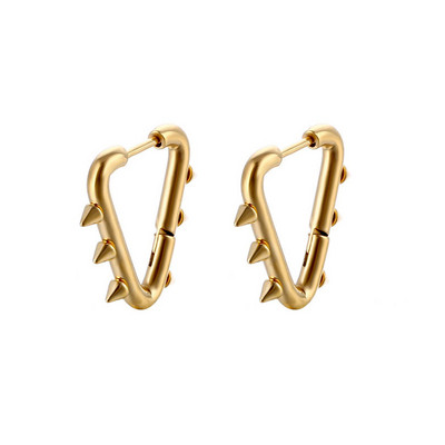 WKOUD 1 ζευγάρι Ανοξείδωτα σκουλαρίκια Huggie Spike Circle από ανοξείδωτο ατσάλι, γυναικεία, γοτθικά σκουλαρίκια με κωνικό κρίκο γοτθικού ροκ Hiphop