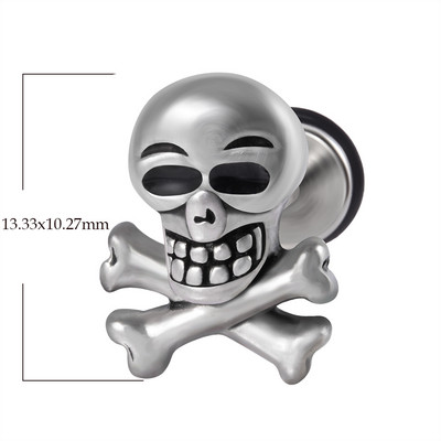 1 tk Kirurgilisest terasest pealuu Unisex Ear Stud Deemon Skeleton Kõrvarõngad Meeste/Naiste Hiphop Stiilis Allergiat vältivad Kõrva augustamine Ehted