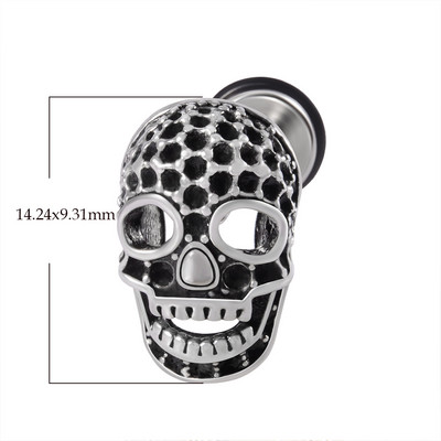 1 tk Kirurgilisest terasest pealuu Unisex Ear Stud Deemon Skeleton Kõrvarõngad Meeste/Naiste Hiphop Stiilis Allergiat vältivad Kõrva augustamine Ehted