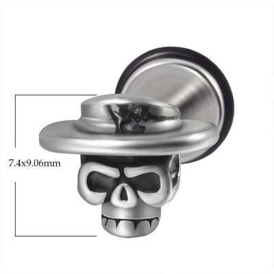 1 tk Kirurgilisest terasest pealuu Unisex Ear Stud Deemon Skeleton Kõrvarõngad Meeste/Naiste Hiphop Stiilis Allergiat vältivad Kõrva augustamine Ehted